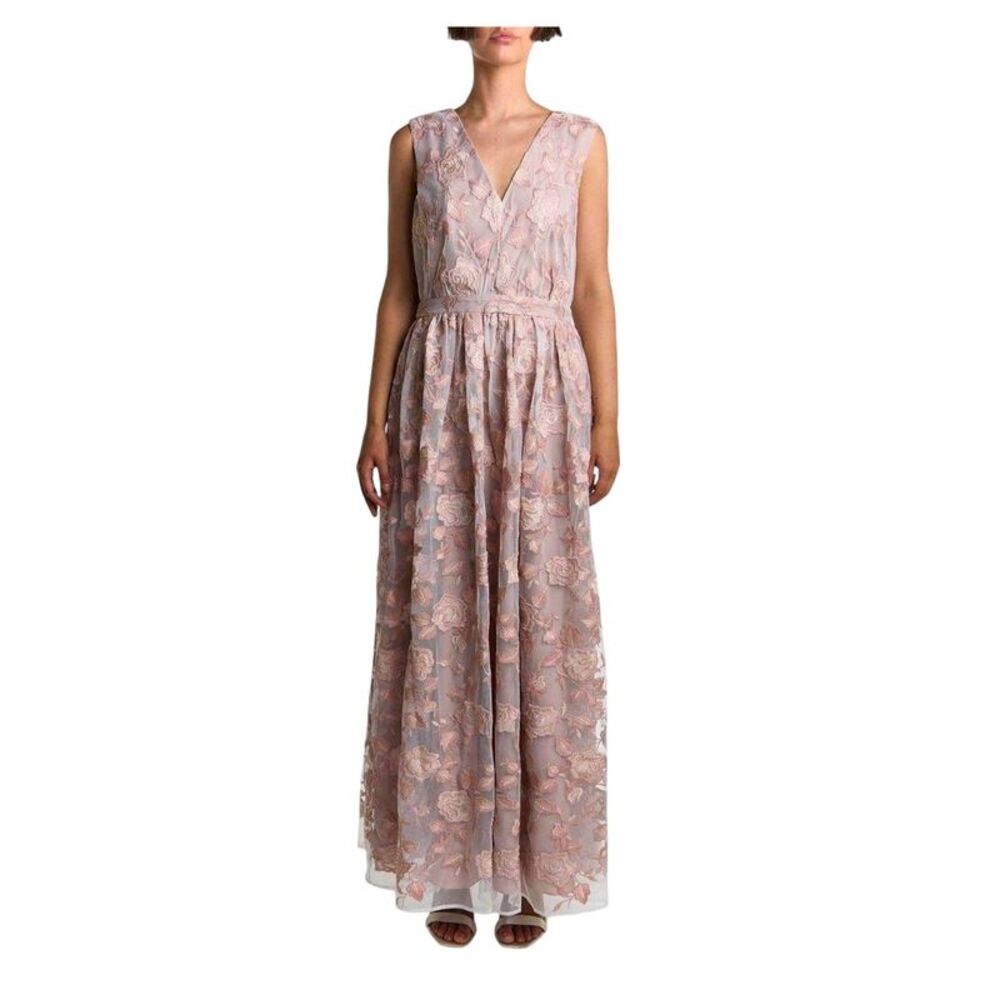 True Decadence Womens/Ladies Maxi V Neck Sleeveless Bathrobe / Nude/Rose